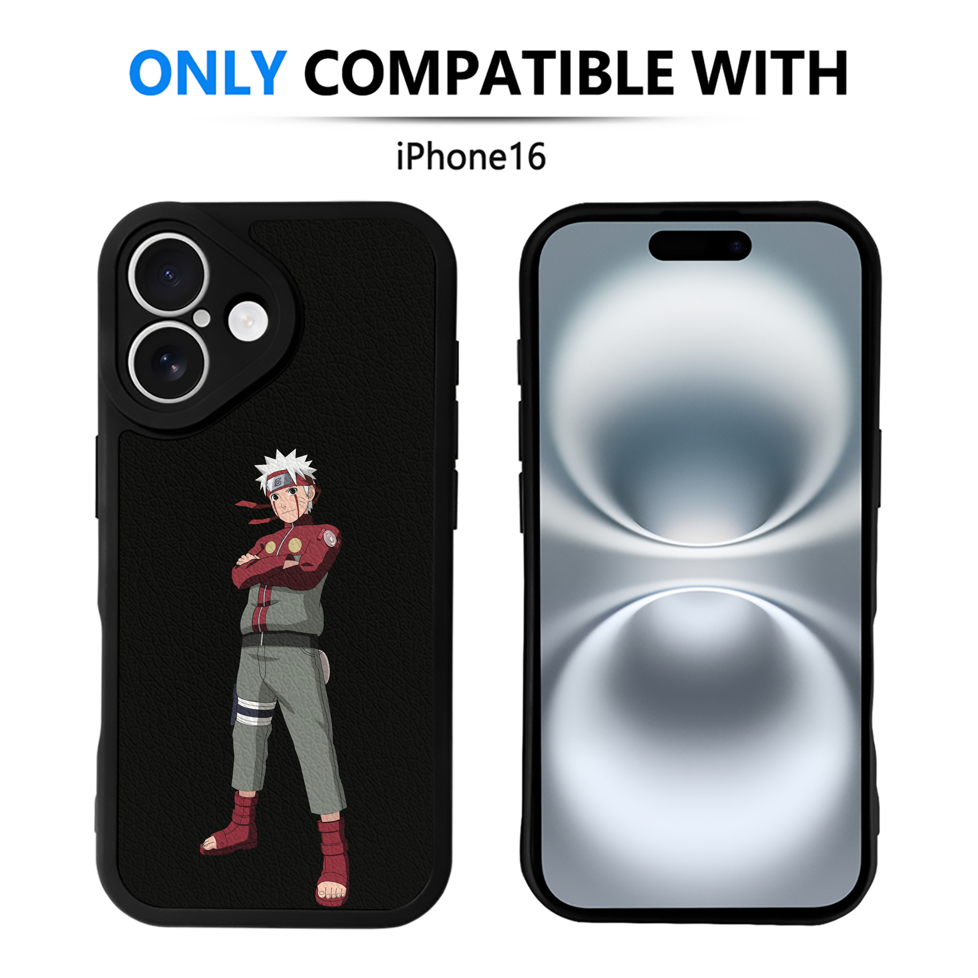 （画像用） NARUTO -ナルト- うずまき ナルト Uzumaki Naruto 【iPhone 16シリーズ対応】シリコンスマホケース（レザー調） 材質：シリコン